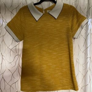 Mustard Yellow Peter Pan Collar Shirt